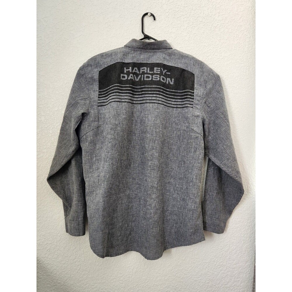 Harley Davidson Men's Casual Button Down Gray size 2XL made in India Used - Picture 2 of 6